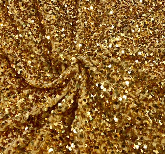 Gold Sequins on Velvet, Stretch Velvet With Sequins, Polyester Sequence  Fabric for Bows, Headwraps, Gold Sequin Fabric 