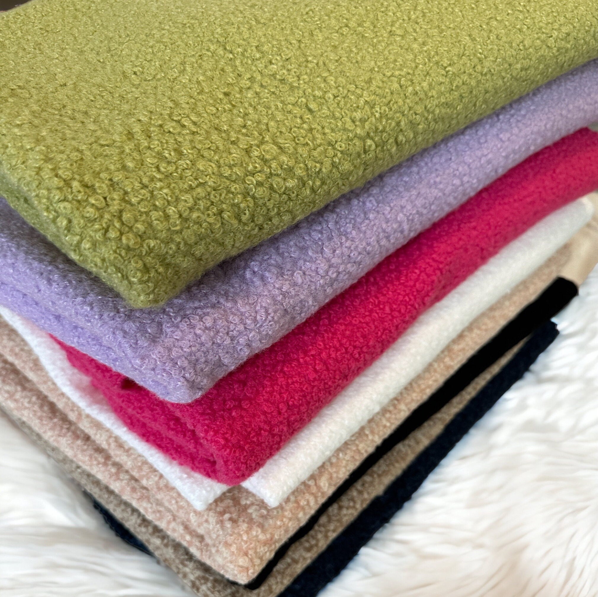  Green Thick Plush Fabric Warm Fabric Lamb Wool Cloth