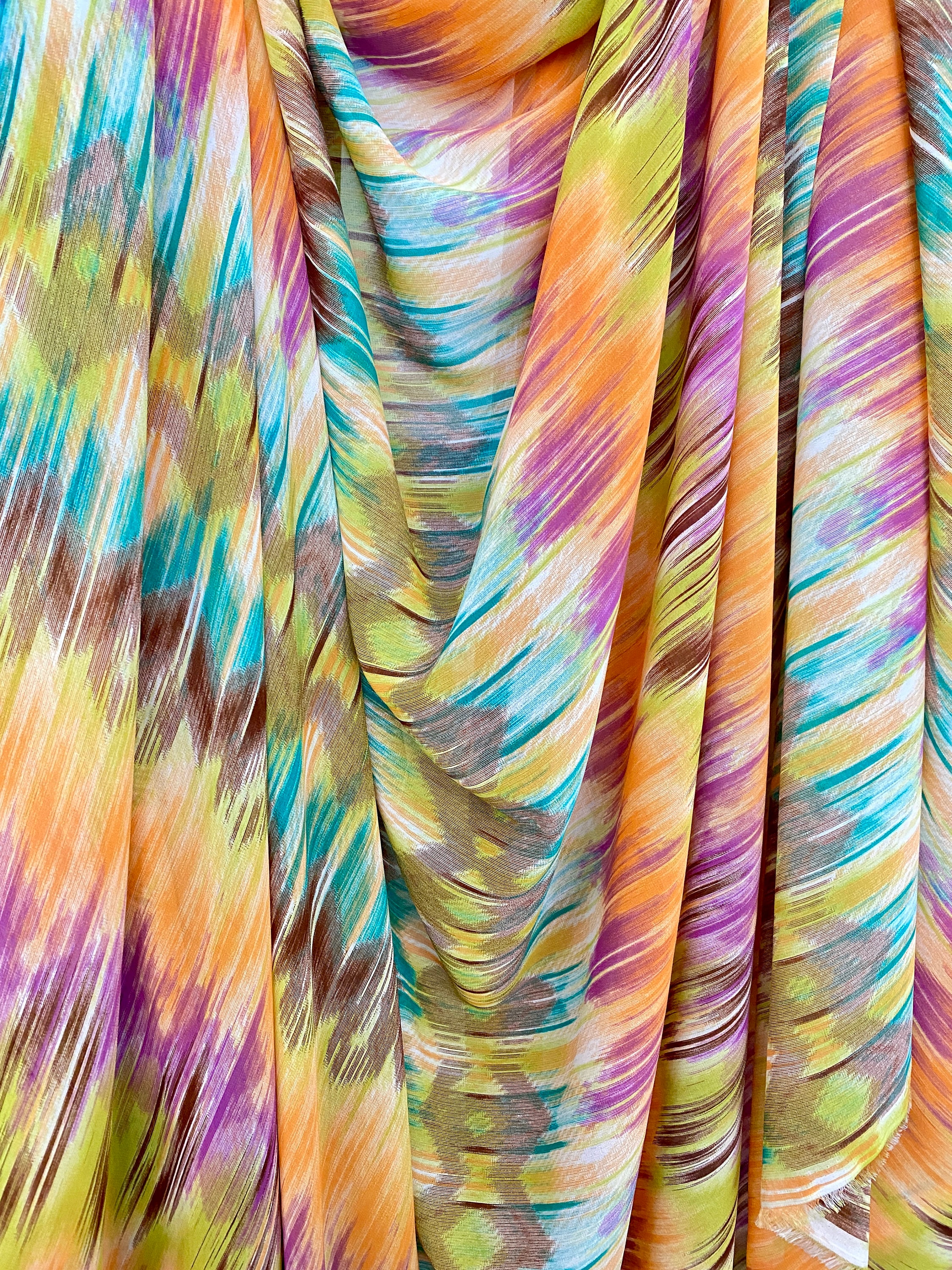 Rainbow Satin Fabric By the yard - yycraft