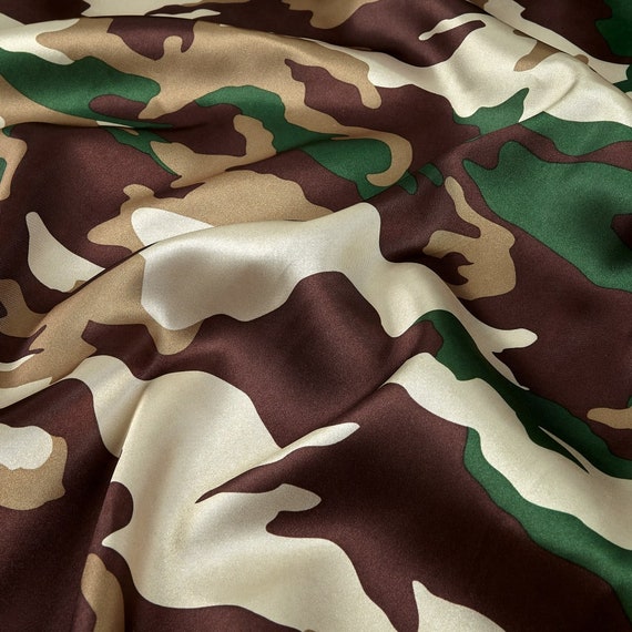 Charmeuse Satin Camouflage Soft Shiny Lightweight Fabric / | Etsy