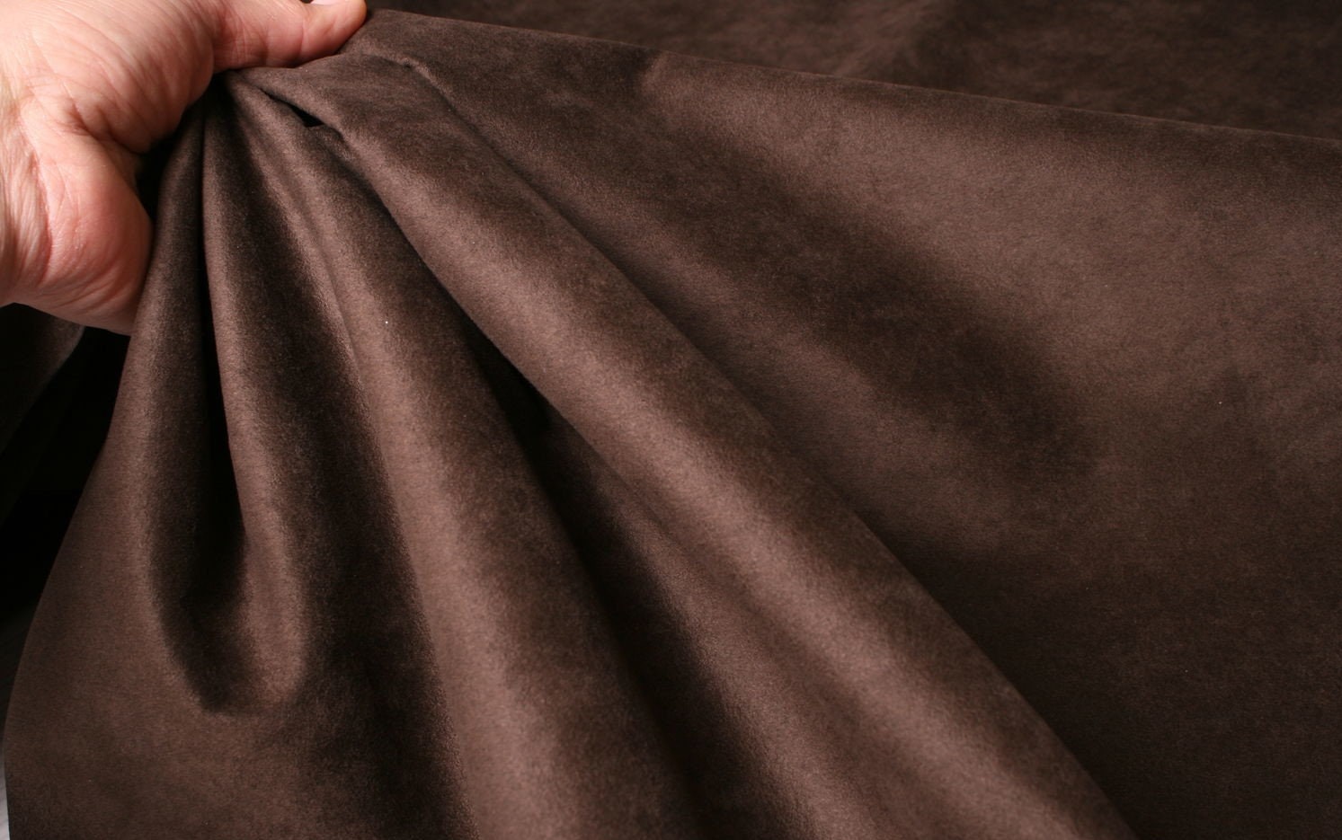 Chocolate Brown Microsuede Fabric by Yard, Upholstery Micro Suede