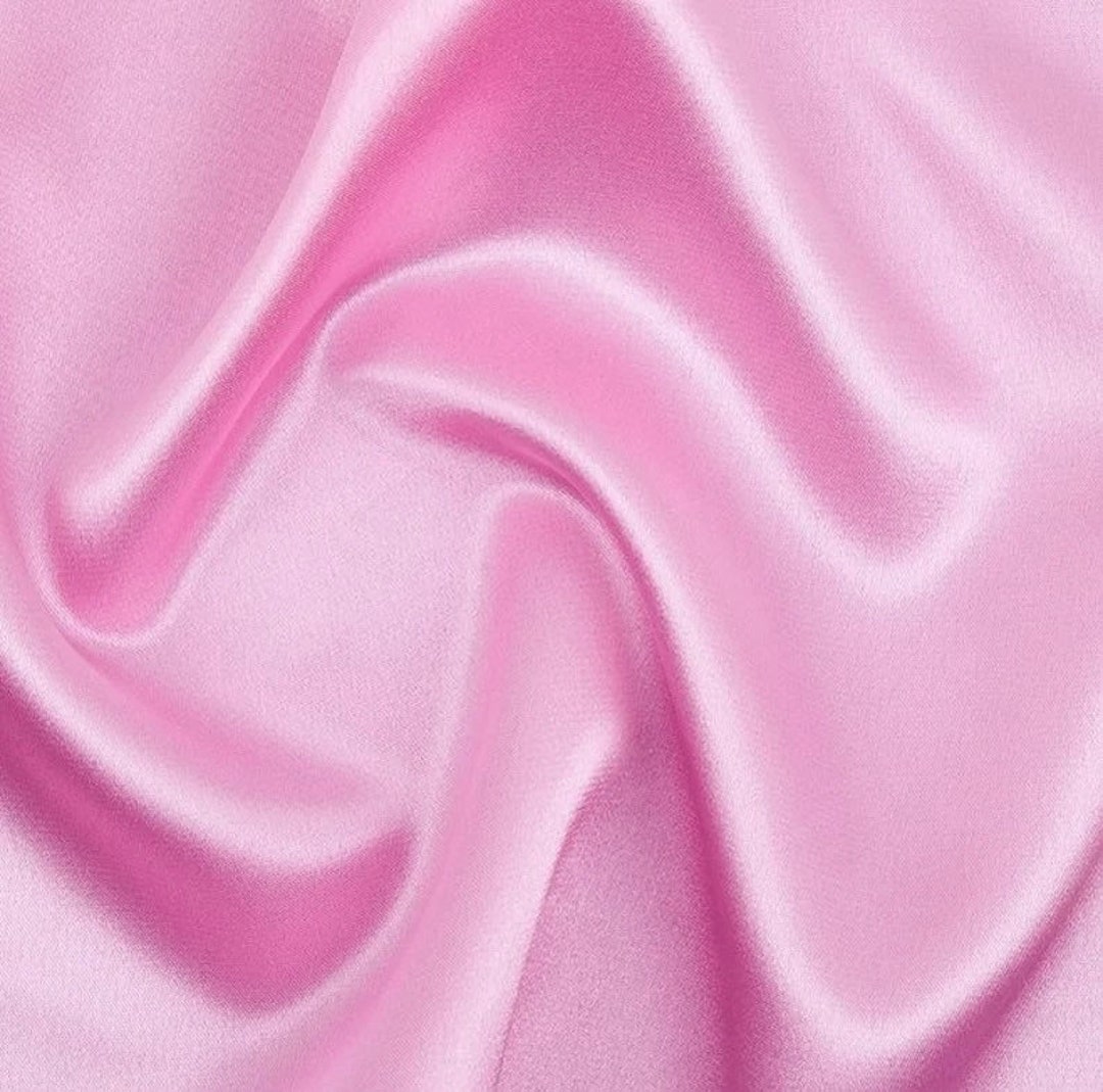 Bright pink satin fabric 100% silk — Tissus en Ligne