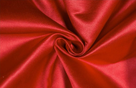 Satin Fabric Swatch - Bright Red