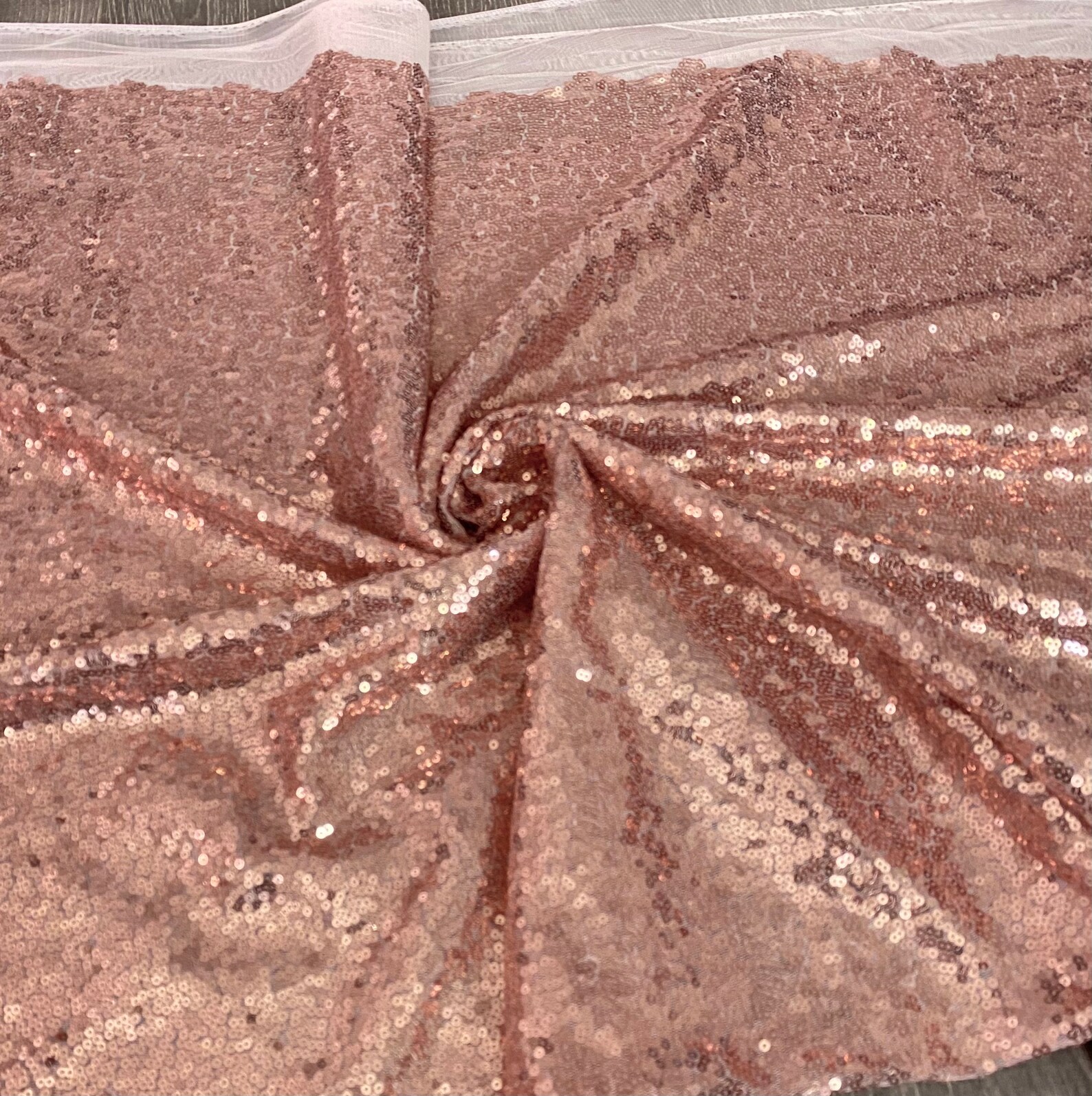 Rose Gold Sequin Fabric 58 Wide by the Yard Blush 2 Way Etsy