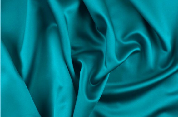 Deep Teal Satin Fabric, Silky Satin Fabric Teal, Bridal Satin Medium Weight,  Satin for Gown, Shiny Satin, Teal Silk by the Yard -  Canada