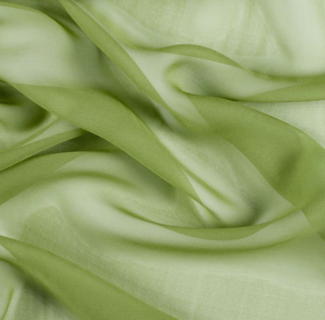 Sage Green Chiffon Fabric by Yard Sage Green Sheer Chiffon - Etsy