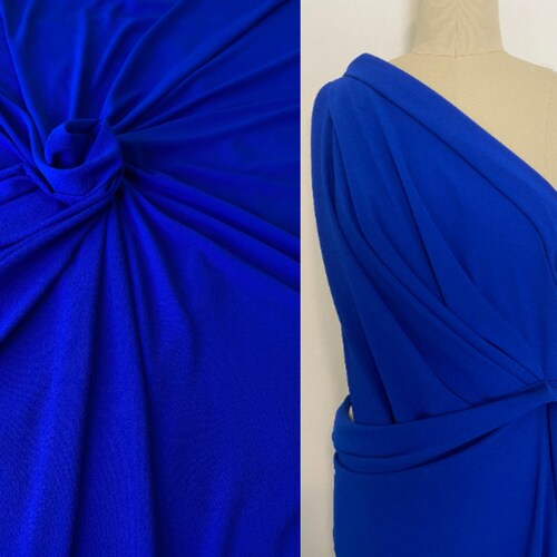 Royal Blue Stretch Polyester Velvet Fabric - Etsy