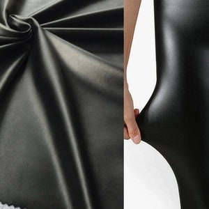 4 Way Stretch Black Matte Pleather for Leggings, Dancewear, Cosplay,  Apparel, Black Stretch Faux Leather by Yard, Black Stretch Vinyl 