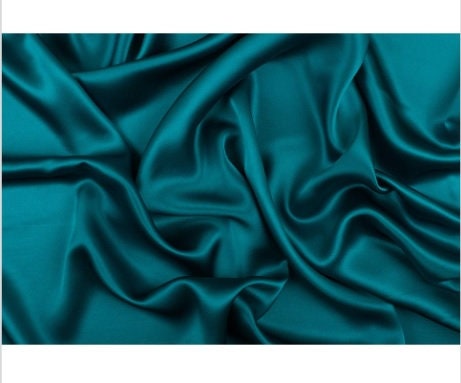 Deep Teal Silky Stretch Charmeuse Satin, Teal Blue Bridal Soft Silky  Fabric, Teal Stretch Satin, Teal Light Weight Stretch Silk for Dress -   Sweden