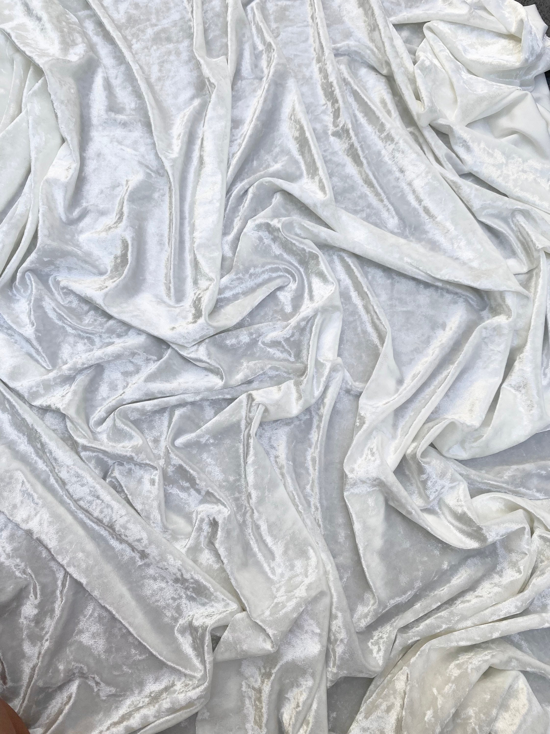 72 Shadow Crushed Velvet White | Medium/Heavyweight Velvet Fabric | Home  Decor Fabric | 72 Wide
