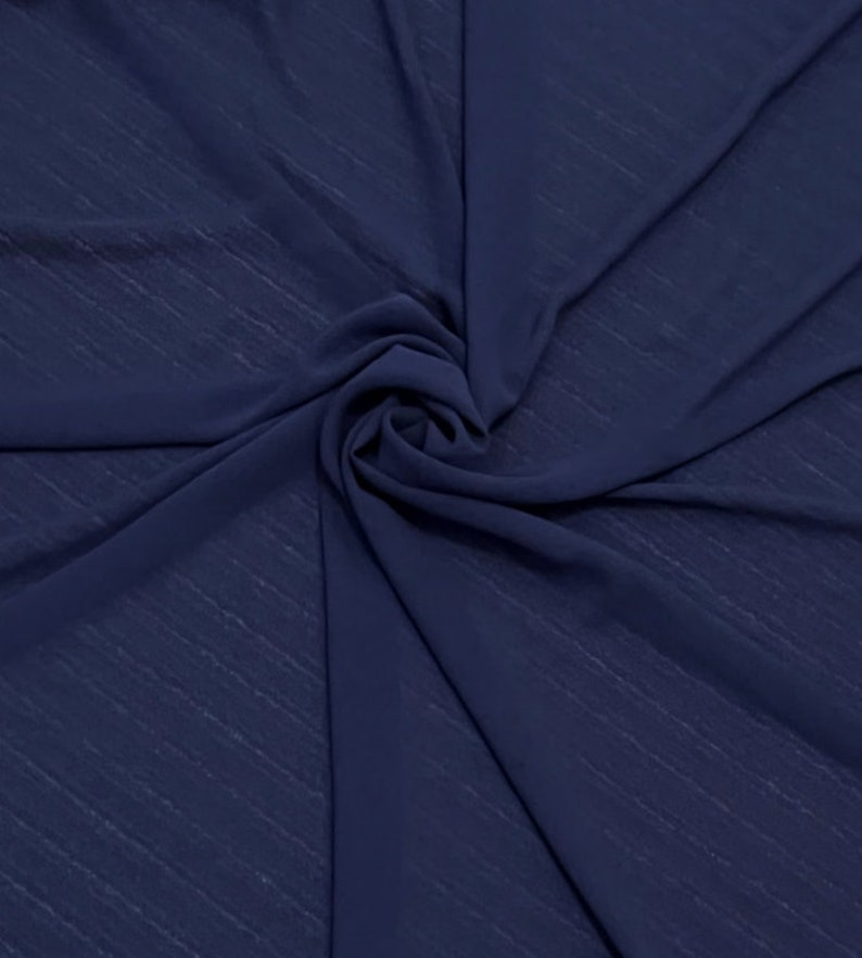 Navy Blue Chiffon Fabric by the Yard Sheer Fabric Light Weight Etsy