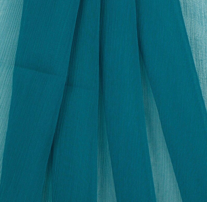 Teal Chiffon Fabric by the Yard Sheer Fabric Light Weight Teal - Etsy