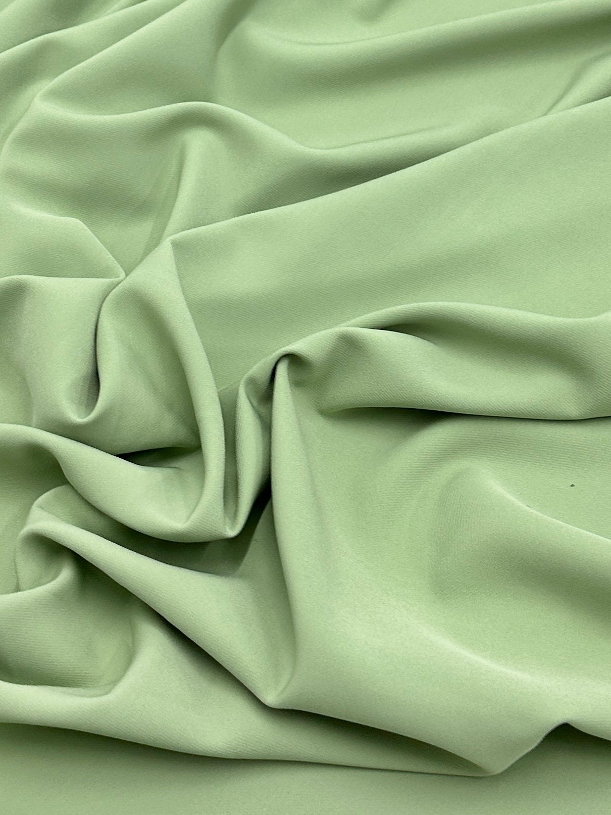 Light Green Solid Crepe Fabric