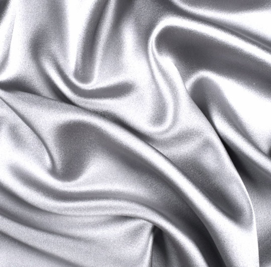 Silver Silky Stretch Charmeuse Satin, Silver Bridal Soft Silky Fabric ...