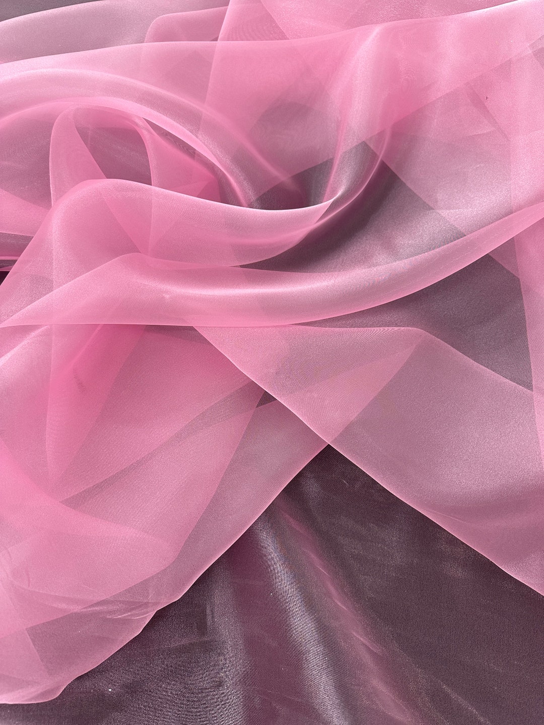 Baby Pink Organza Fabric, Baby Pink Crystal Organza , Princess Pink