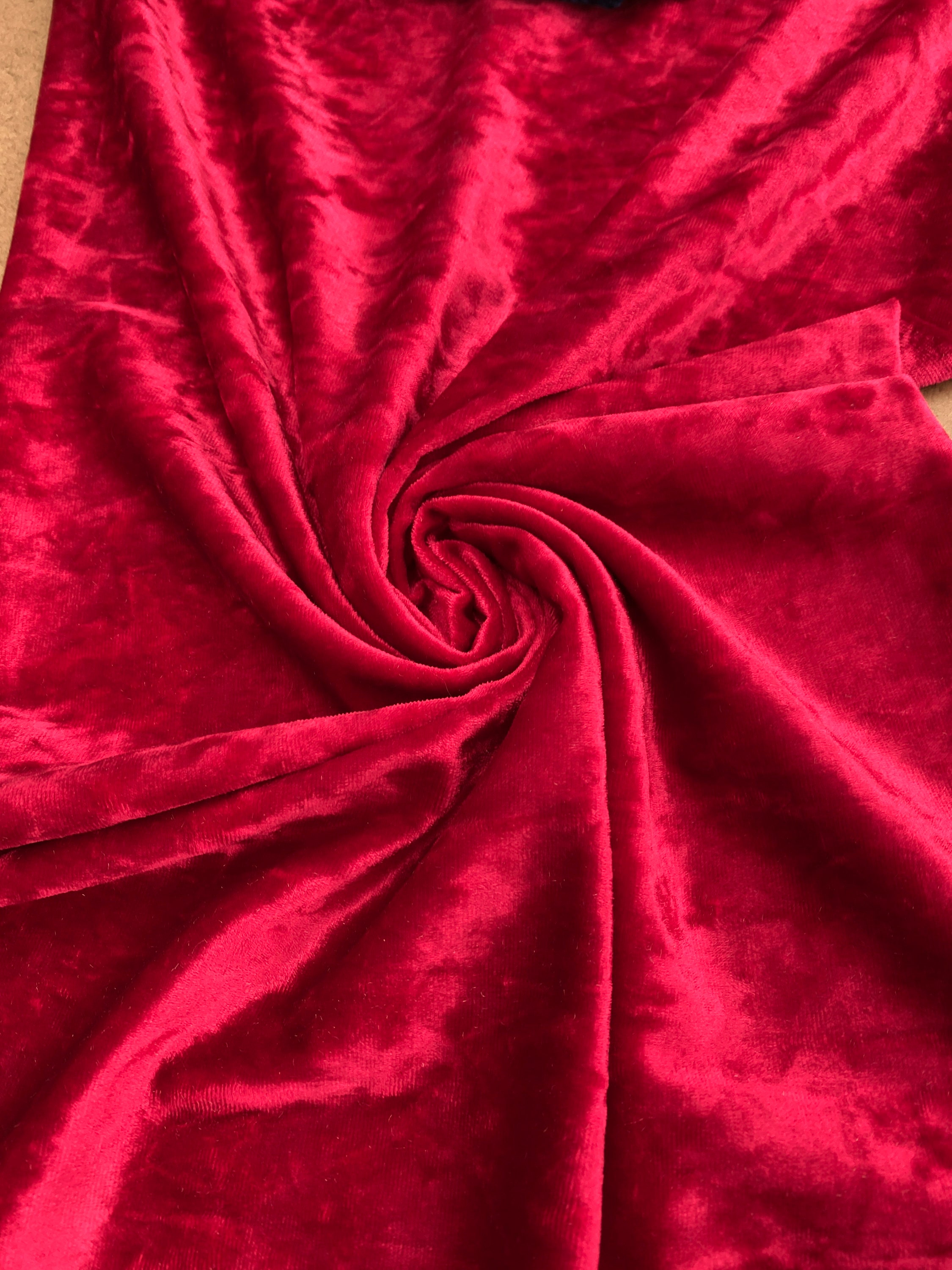 Spandex Plush Stretch Velour, Red