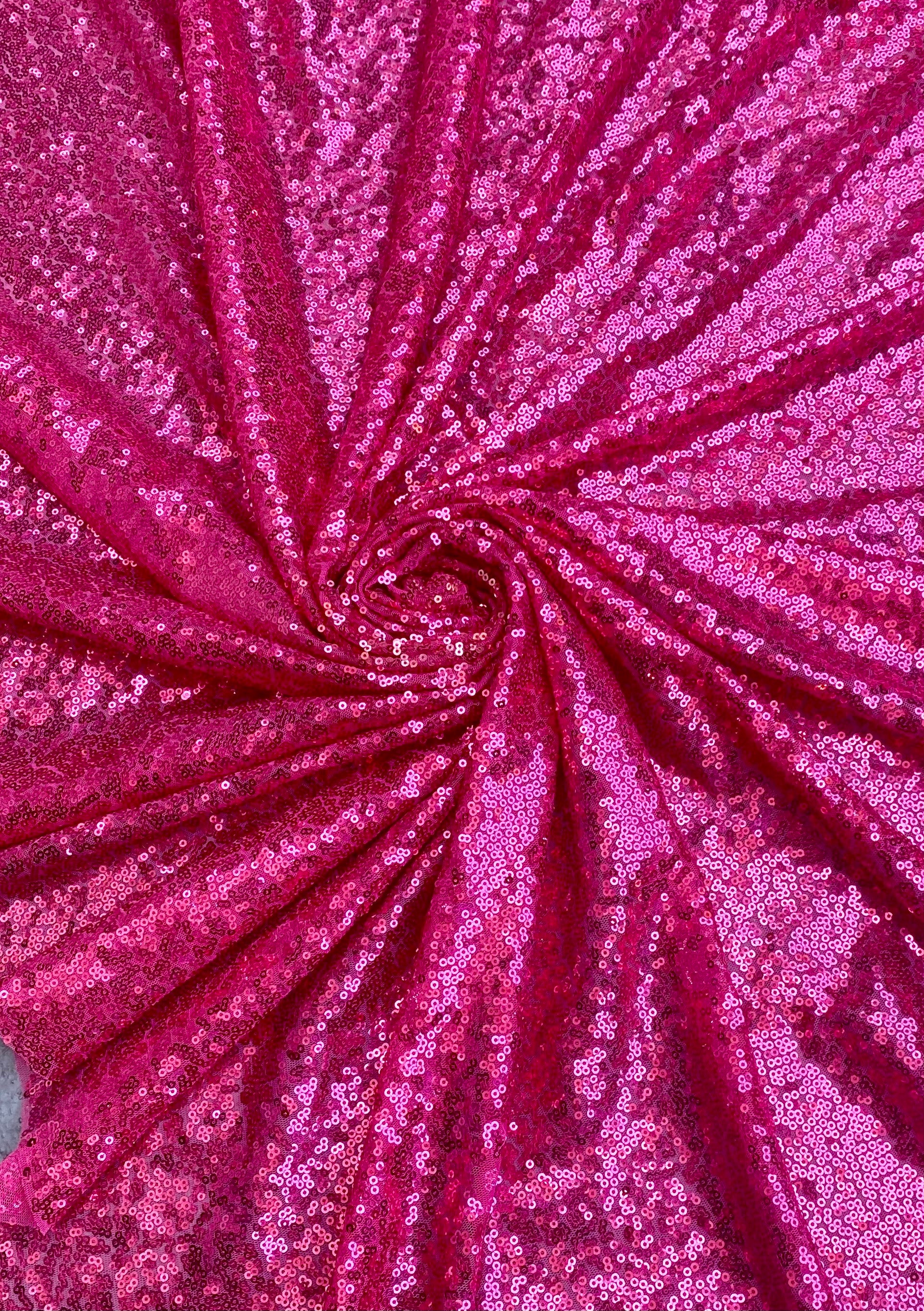 FUHSY Hot Pink Sequin Fabric by The Yard 2 Yards Stretch Velvet Fabric  Fuchsia Upholstery Fabric Velvet Sequins for Crafts Sparkle Material Dress  Fabric Sequin Cloth Sewing Fabric for Gifts Costumes 