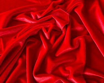 Dark Red Stretch Velvet Fabric 60'' Wide by the Yard for Sewing Apparel  Costumes Craft 