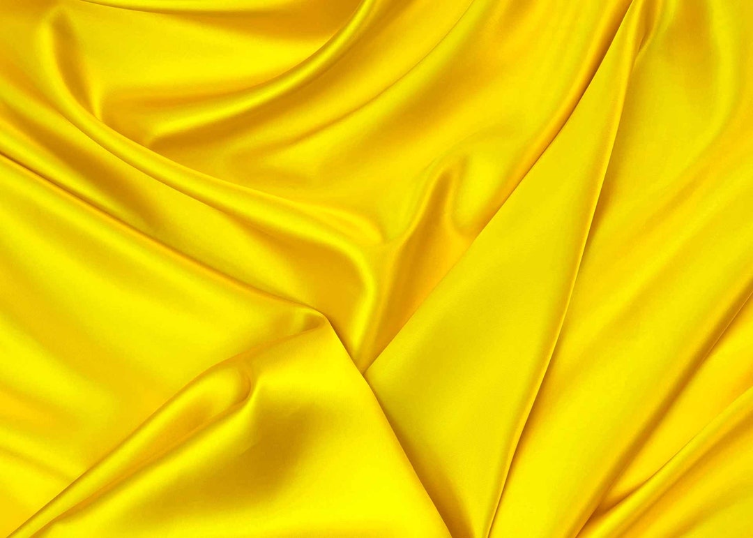 Yellow Satin Satin Fabric Premium Quality Yellow Bridal Satin Fabric