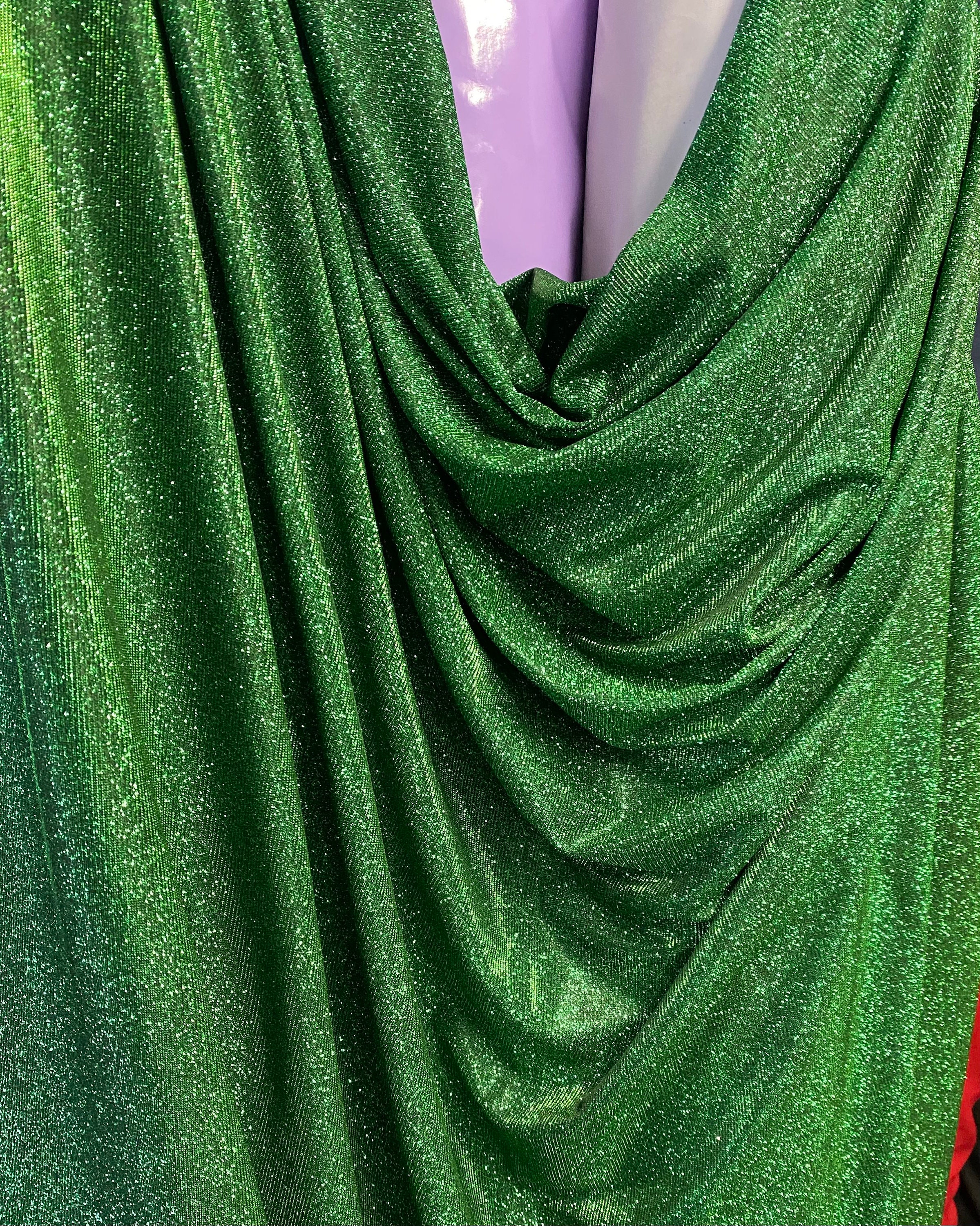 Tela de lentejuelas verde esmeralda brillante para confección de vestidos