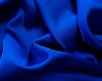 Royal Blue Silk Fabric by the Yard, 41 Inch Royal Blue Dupioni Silk Fabric,  Wholesale Slub Silk Fabric for Curtains,upholstery,wedding Dress 