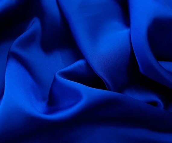 Royal Blue Satin Fabric, Silky Satin Fabric Blue, Bridal Satin