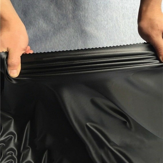 2 Way Stretch Vinyl Latex Fabric - Black