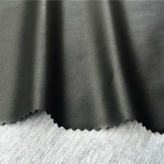 Black Vegan Faux Leather Synthetic Pleather 0.9 mm Madison 1/2 Yard 18-20  inch Wide x 54 inch Length Soft Smooth Upholstery Half Yard (18 x 54)