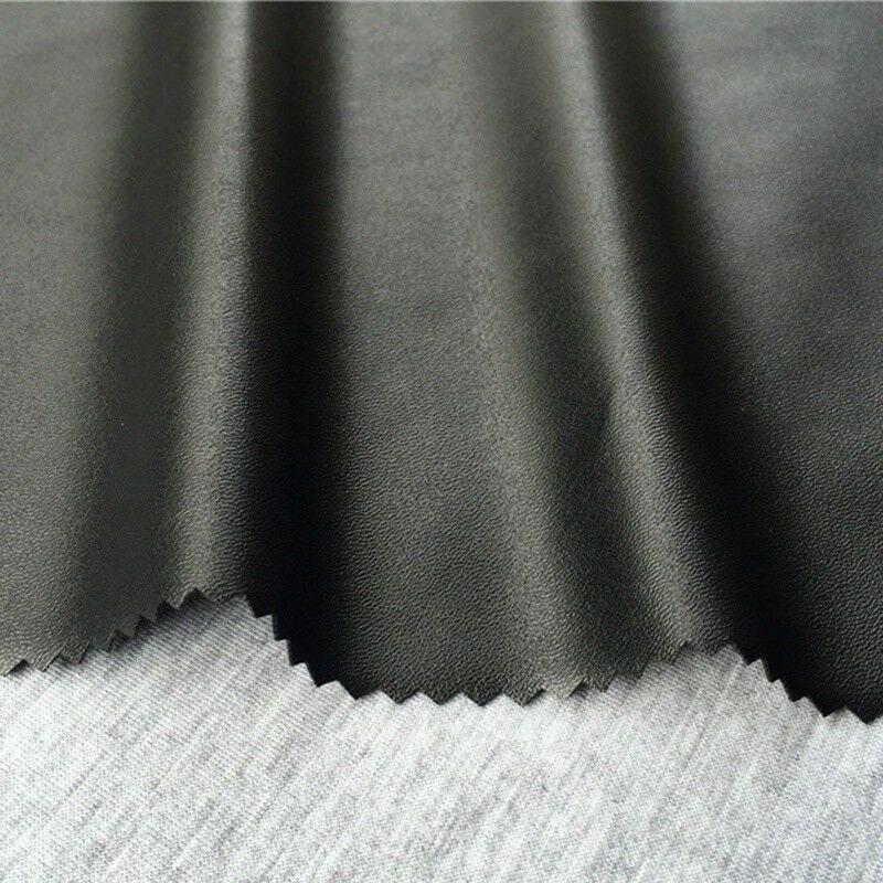 Jennfabric Black Matte Pleather Faux Leather Stretch Vinyl Polyester Lycra  Spandex Medium Weight Apparel Craft Fabric - Black - 144cmX100cm :  : Home