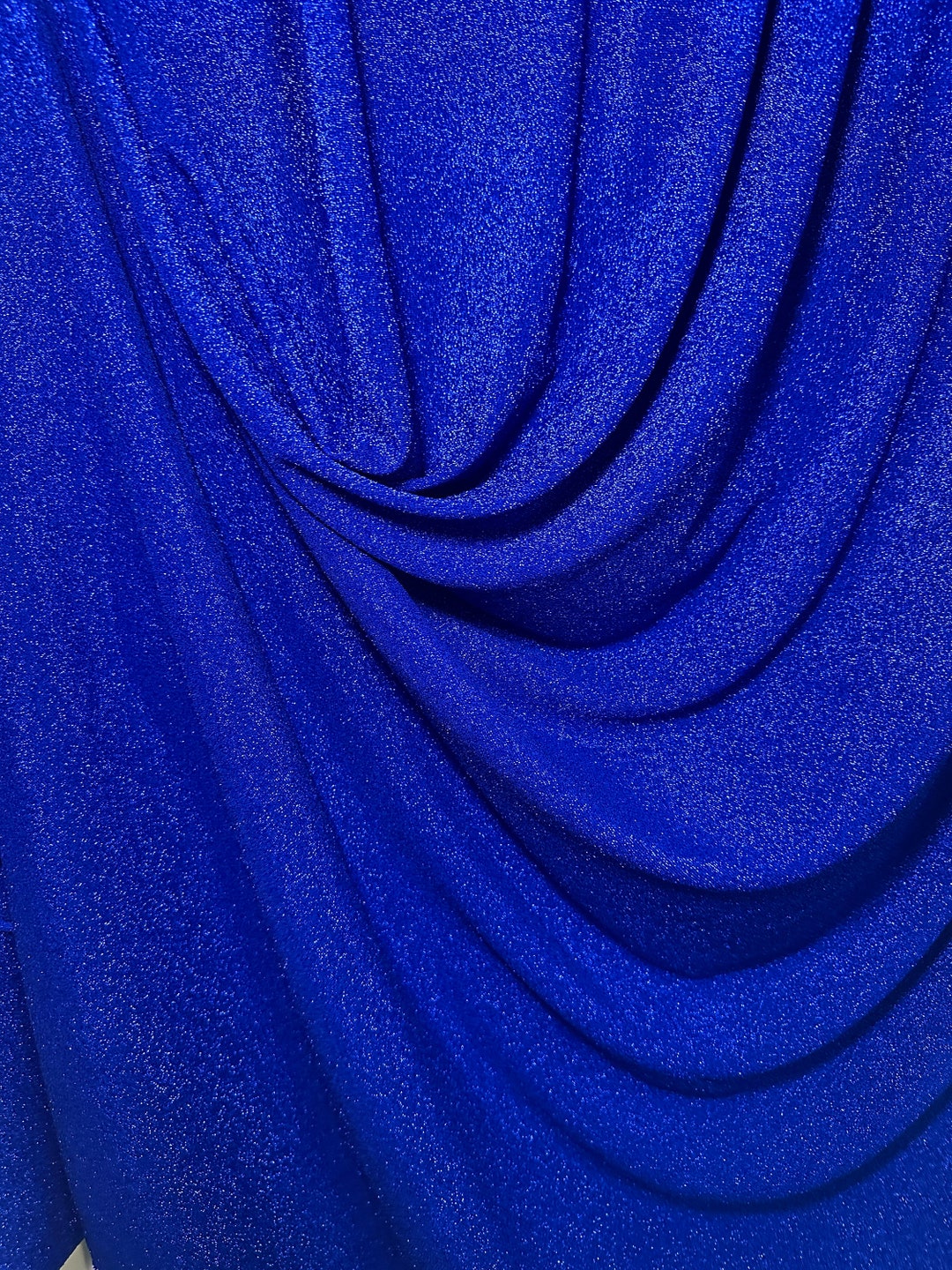 Royal Blue Spandex Lurex Knit Fabric, Electric Blue Nylon Spandex