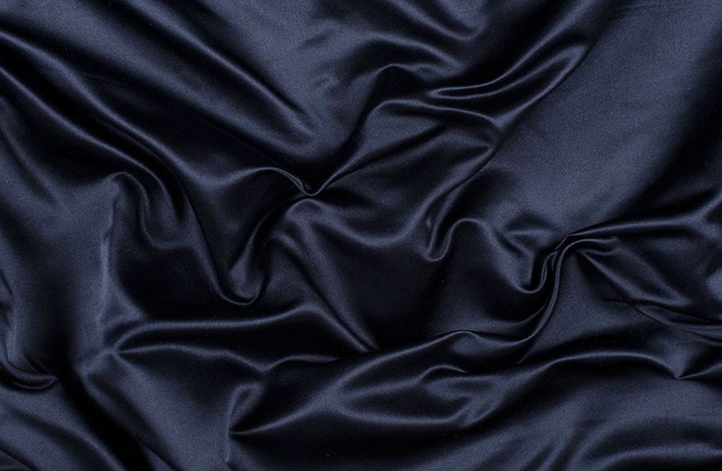 Navy Blue Satin Fabric Navy Bridal Satin Fabric by the Yard - Etsy