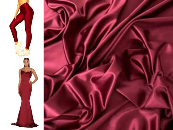 Burgundy Shiny Nylon Spandex Fabric, Burgundy Spandex Fabric by