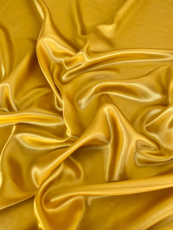 Yellow Satin Fabric for Lining - Light Weight - Yellow Satin Fabric