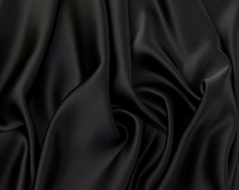 BEST PRICE Black Satin Fabric Premium Quality Black Silky Satin