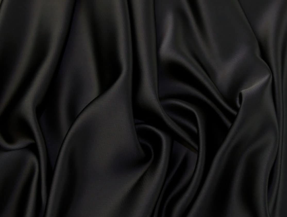 BEST PRICE Black Satin Fabric Premium Quality Black Silky Satin Draping  Fabric Wedding Dress Fabric Sold by the Yard 