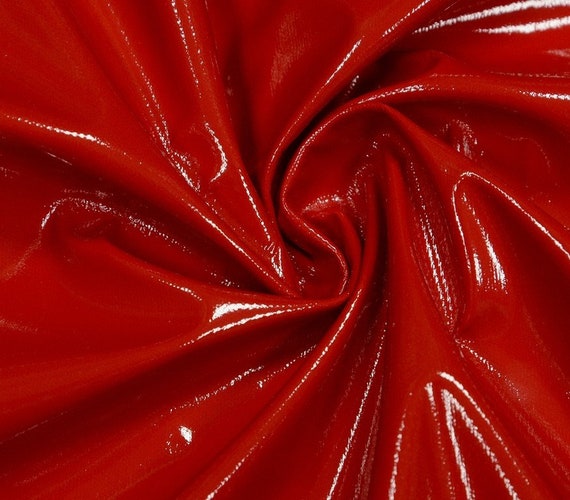 RED Shiny Glossy PVC Pleather Way Stretch Fabric Red Latex - Etsy