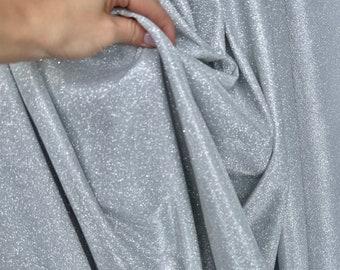 Silver Lurex Glitter Fabric/ Glimmer/ Silver Shimmer Fabric