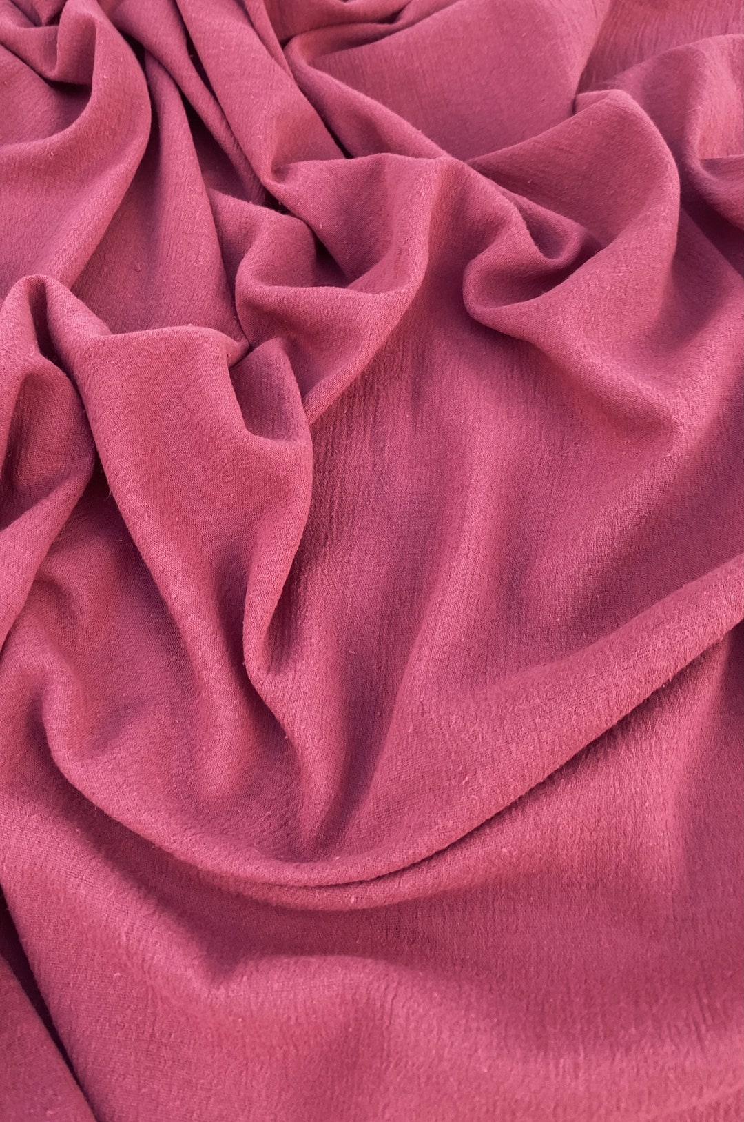 Mulberry Muslin Crinkle Gauze Fabric, Burgundy Cotton Gauze Swaddle