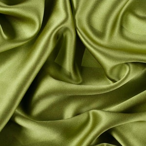 Olive Satin Fabric Olive Green Bridal Satin Fabric Bridal - Etsy