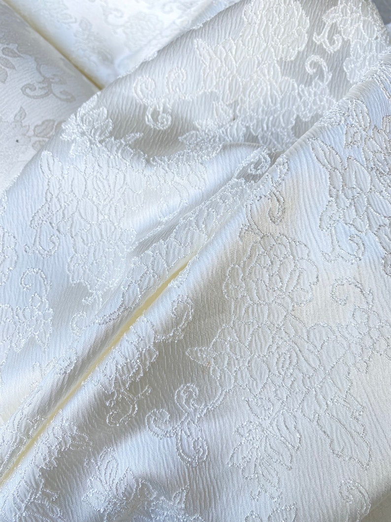 Ivory Jacquard Brocade Fabric by Yard off White Brocade - Etsy