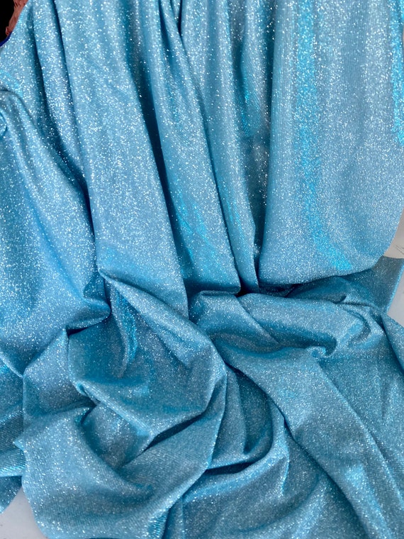 Baby Blue Lurex Glitter Fabric/ Glimmer/ Blue Shimmer Fabric, Sky Blue  Glitter Fabric for Gown, Backdrop, Luxury Sparkle Fabric by Yard 