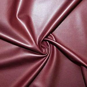 Brown Two Way Stretch Apparel Pleather, Chocolate Matte Faux Leather by Yard,  Mocha Spandex Vinyl Fabric Medium Weight. Soft Touh 