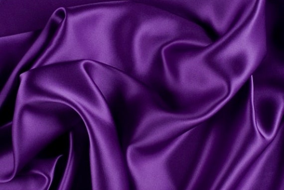 Purple Satin Fabric, Silky Satin Fabric Purple, Bridal Satin Medium Weight,  Satin for gown, Shiny Satin, Purple Silk by the yard