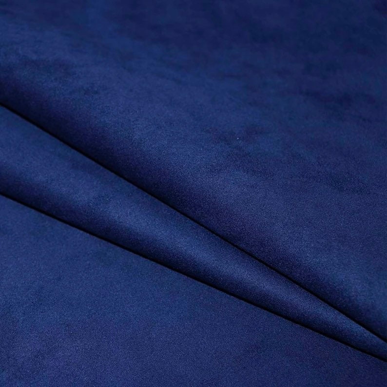 Navy Blue Microsuede Fabric by Yard Upholstery Micro Suede | Etsy