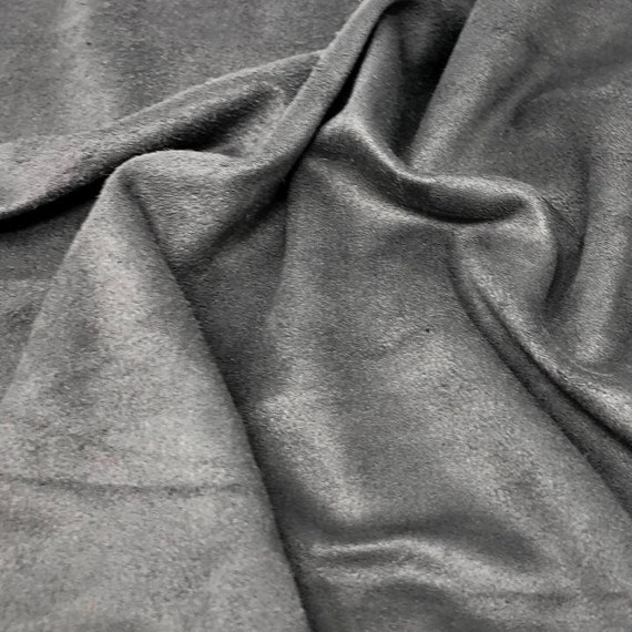 Gray Suede Fabric by the Yard Gray Microsuede Faux Suede Apparel, Outdoor,  Furniture, Silver Microsuede, Faux Suede Fabric 