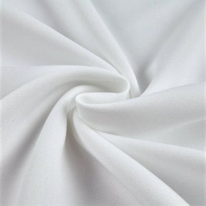 WHITE Delaney Polyester Gabardine Fabric by the Yard Twill Fabric for ...