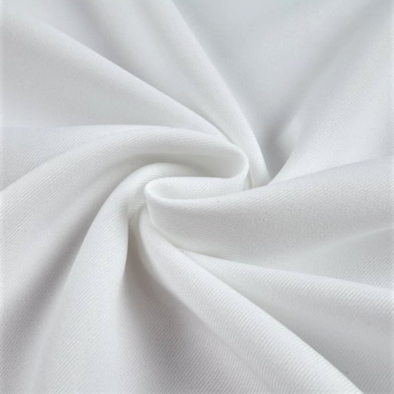 WHITE Delaney Polyester Gabardine Fabric by the Yard Twill - Etsy