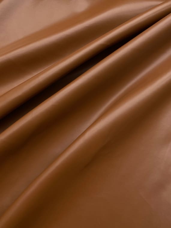 Brown Two Way Stretch Apparel Pleather, Chocolate Matte Faux Leather by Yard,  Mocha Spandex Vinyl Fabric Medium Weight. Soft Touh 