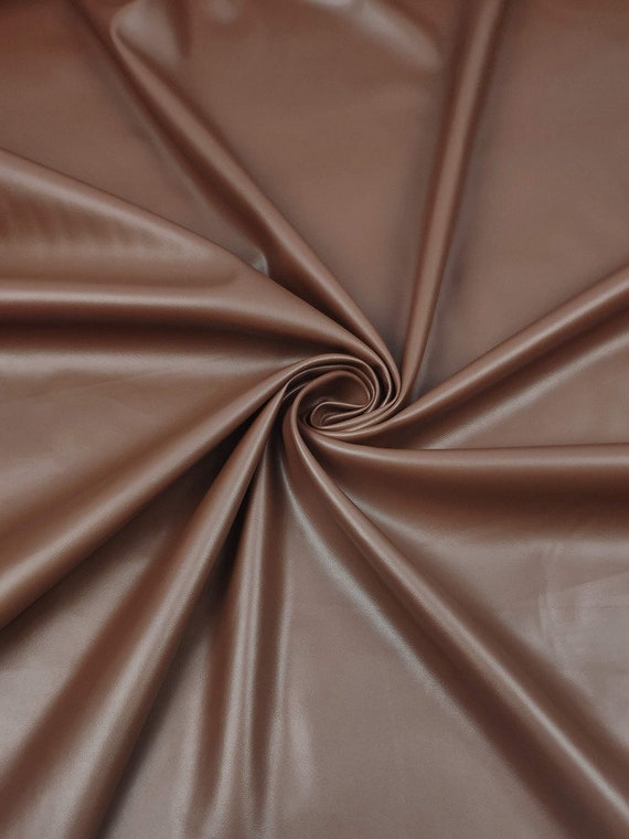 Brown Two Way Stretch Apparel Pleather, Chocolate Matte Faux