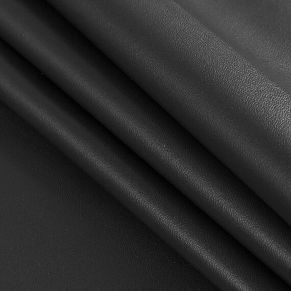 Black Two Way Stretch Faux Leather Apparel Vinyl Fabric – Fashion
